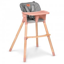 Lionelo - Scaun de masa din fag Koen 2 in 1 Transformabil Sustine 30 kg 6 luni+ Conform cu standardul european de securitate EN1
