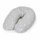 Ceba Baby - Perna de alaptat multifunctionala cu microparticule 190x35 cm Gri Stelute