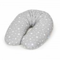 Ceba Baby - Perna de alaptat multifunctionala cu microparticule 190x35 cm Gri Stelute