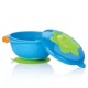 Nuby - Bol cu ventuza si capac 9 luni+ 300 ml Albastru