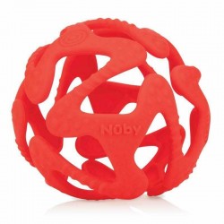 Nuby - Jucarie de dentitie Minge Din silicon 3 luni+ Rosu