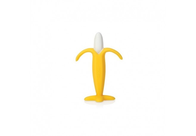 Nuby - Jucarie de dentitie Banana Din silicon 3 luni+