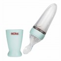 Nuby - Lingurita cu rezervor Din silicon 90 ml 3 luni+ Verde