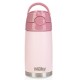 Nuby - Termos din otel inoxidabil 300 ml Pentru pastrarea bauturilor calde si reci Cu pai din silicon 24 luni+ Roz