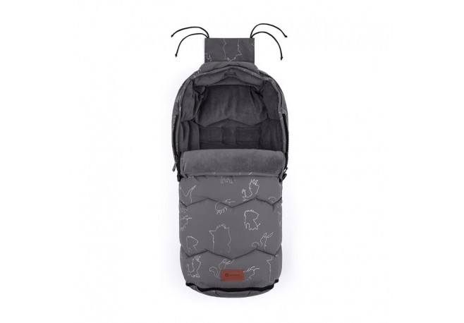 Petite&Mars - Sac de iarna impermeabil Pentru patut carucior si scaun auto 4 in 1 Universal 82x49 cm Warmy Gri