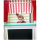 Joueco - Jucarie de lemn din lemn certificat FSC 2 in 1 Teatru si magazin Cu accesorii 110 x 68.5 x 23 cm 3 ani+ Multicolor
