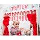 Joueco - Jucarie de lemn din lemn certificat FSC 2 in 1 Teatru si magazin Cu accesorii 110 x 68.5 x 23 cm 3 ani+ Multicolor