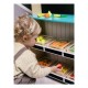 Joueco - Jucarie de lemn din lemn certificat FSC 2 in 1 Teatru si magazin Cu accesorii 110 x 68.5 x 23 cm 3 ani+ Multicolor