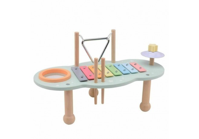 Joueco - Masuta muzicala multifunctionala din lemn certificat FSC Cu accesorii 448 x 225 x 245 cm Multicolora