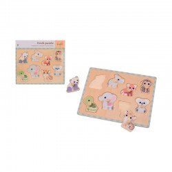 Joueco - Puzzle din lemn certificat FSC Familia Wildies 30 x 27 cm 8 piese Multicolor