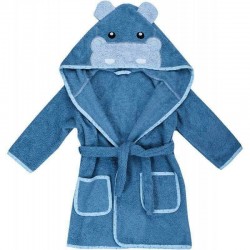Halat de baie cu urechi Hippo Cu buzunare Cu cordon Bubaba 4 - 6 ani Marime 110/116 Blue