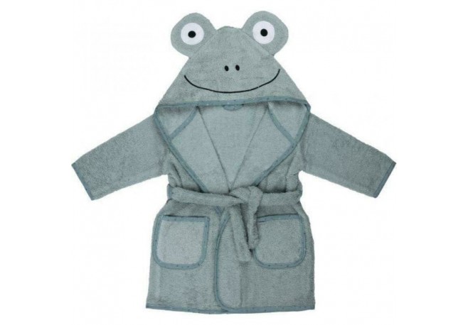 Halat de baie cu urechi Frog Cu buzunare Cu cordon Bubaba 4 - 6 ani Marime 110/116 Green