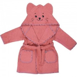 Halat de baie cu urechi Kitty Cu buzunare Cu cordon Bubaba 4 - 6 ani Marime 110/116 Pink