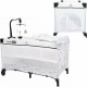 Patut pliant cu doua nivele Safari 120x60 cm Cu carusel cu 3 jucarii Masuta de infasat 2 Roti Cu buzunar lateral Cu intrare late