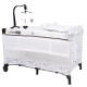 Patut pliant cu doua nivele Safari 120x60 cm Cu carusel cu 3 jucarii Masuta de infasat 2 Roti Cu buzunar lateral Cu intrare late