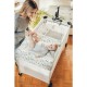 Patut pliant cu doua nivele Safari 120x60 cm Cu carusel cu 3 jucarii Masuta de infasat 2 Roti Cu buzunar lateral Cu intrare late