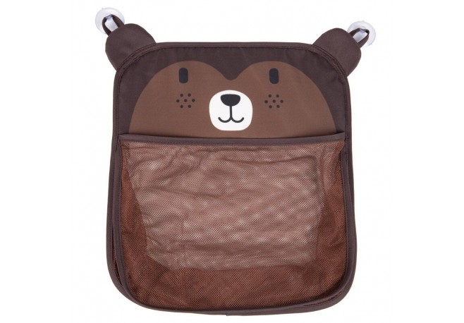 Saculet pentru jucariile de baie Bear Cu sistem de prindere cu ventuze Dimensiune 32x38 cm FreeON