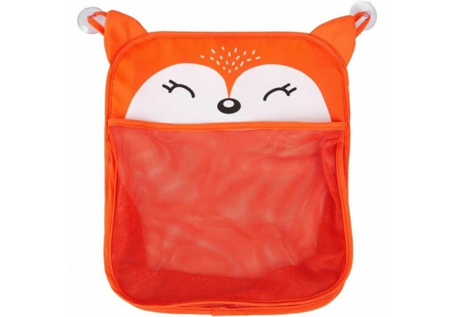 Saculet pentru jucariile de baie Fox Cu sistem de prindere cu ventuze Dimensiune 32x38 cm FreeON