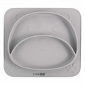 Farfurie compartimentata din silicon fara BPA FreeON 26 x 23 x 2.6 cm Teddy Bear Grey