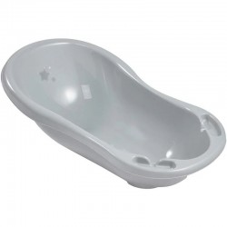Cadita ergonomica de baie cu dop de scurgere Stars 84 x 49 x 30 cm Keeeper Grey