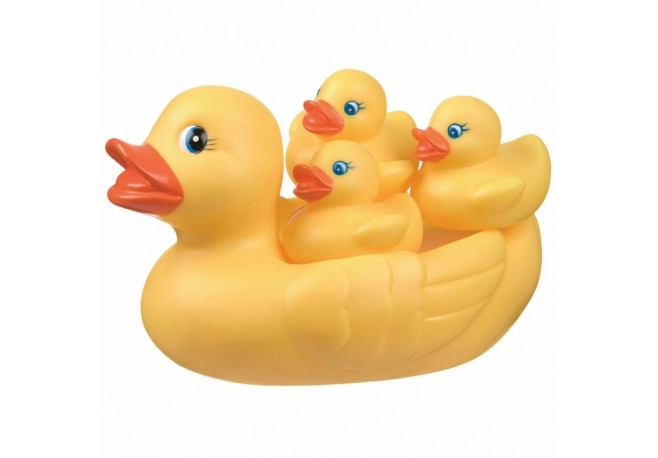 Set de joaca de baie Ratusca cu trei bococi Fara gauri Playgro
