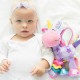 Jucarie mare pentru carucior scoica auto si patut Cu jucarie de dentitie Cu sunete Activity Friend Stella Unicorn 39 cm Playgro