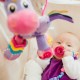 Jucarie mare pentru carucior scoica auto si patut Cu jucarie de dentitie Cu sunete Activity Friend Stella Unicorn 39 cm Playgro