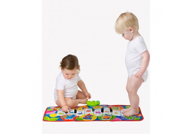 Salteluta pentru bebelusi Pian de Jucarie Jumbo Jungle Musical 79 cm Cu 8 melodii Playgro