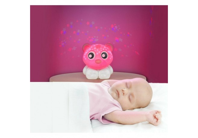 Lampa de veghe si proiector Cu 30 de minute de proiectii Cu 2 culori Portabila Playgro Pink & White