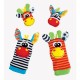 Botosei si bratari cu zornaitoare Animalute dragute pentru bebelusi Set 4 piese 2 pentru maini si 2 pentru picioare Jungle Wrist