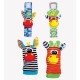 Botosei si bratari cu zornaitoare Animalute dragute pentru bebelusi Set 4 piese 2 pentru maini si 2 pentru picioare Jungle Wrist