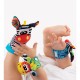 Botosei si bratari cu zornaitoare Animalute dragute pentru bebelusi Set 4 piese 2 pentru maini si 2 pentru picioare Jungle Wrist