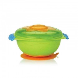Nuby - Bol cu ventuza si capac 9 luni+ 300 ml Verde