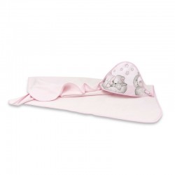 Qmini - Prosop mare cu gluga Dimensiune 100x100 cm Din bumbac si thermo fleece Materiale certificate Oeko Tex Standard 100 Teddy