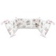 Qmini - Aparatoare pentru patut 120X60 cm Din bumbac certificat Oeko Tex Standard 100 180x30 cm Cu panglici Teddy Bear and Frien
