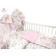 MimiNu - Set pentru bebelusi 6+1 piese Cu paturica de infasat Prosop Paturica Cearceaf 120x60 cm Fata de perna Husa pilota Jucar