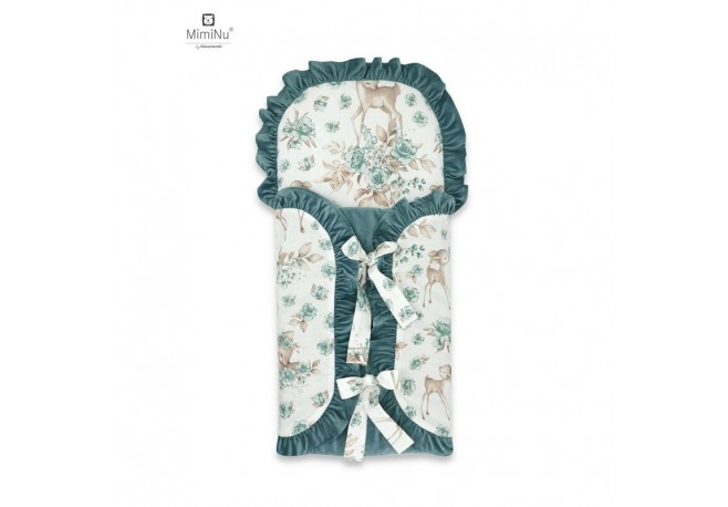 MimiNu - Sac de dormit multifunctional Cu volanase si panglici Din bumbac si tesatura pufoasa din catifea Materiale certificate 