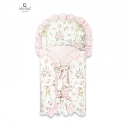 MimiNu - Sac de dormit multifunctional Cu volanase si panglici Din bumbac si tesatura pufoasa din catifea Materiale certificate 