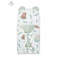 MimiNu - Sac de dormit multifunctional Cu urechi si panglici Din bumbac si tesatura pufoasa din catifea Materiale certificate Oe