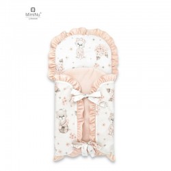 MimiNu - Sac de dormit multifunctional Cu volanase si panglici Din bumbac si tesatura pufoasa din catifea Materiale certificate 