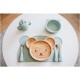 Bol din silicon fara BPA Cu ventuza 6 luni + Conform cu standardul european de securitate EN14372:2004 FreeON Bear Mint