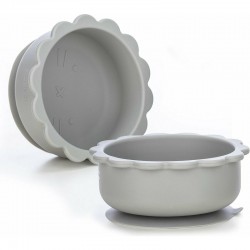 Bol din silicon fara BPA Cu ventuza 6 luni + Conform cu standardul european de securitate EN14372:2004 FreeON Lion Grey