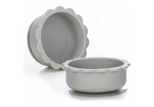 Bol din silicon fara BPA Cu ventuza 6 luni + Conform cu standardul european de securitate EN14372:2004 FreeON Lion Grey