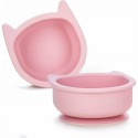 Bol din silicon fara BPA Cu ventuza 6 luni + Conform cu standardul european de securitate EN14372:2004 FreeON Kitty Pink