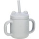 Cana din silicon fara BPA Cu manere Cu pai 6 luni+ Conform cu standardul european de securitate EN 14350:2020 FreeON Grey