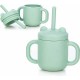 Cana din silicon fara BPA Cu manere Cu pai 6 luni+ Conform cu standardul european de securitate EN 14350:2020 FreeON Mint