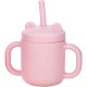 Cana din silicon fara BPA Cu manere Cu pai 6 luni+ Conform cu standardul european de securitate EN 14350:2020 FreeON Pink