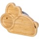 Farfurie compartimentata din bambus Cu ventuza Conform cu standardul european de securitate EN 14372:2004 FreeON Bunny