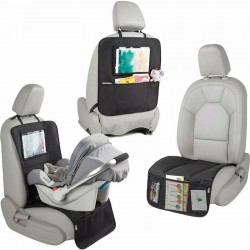 Protectie scaun auto Bancheta si spatar Cu organizator 3 in 1 Dimensiune 123x48.5 cm FreeON Negru
