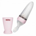 Nuby - Lingurita cu rezervor Din silicon 90 ml 3 luni+ Roz